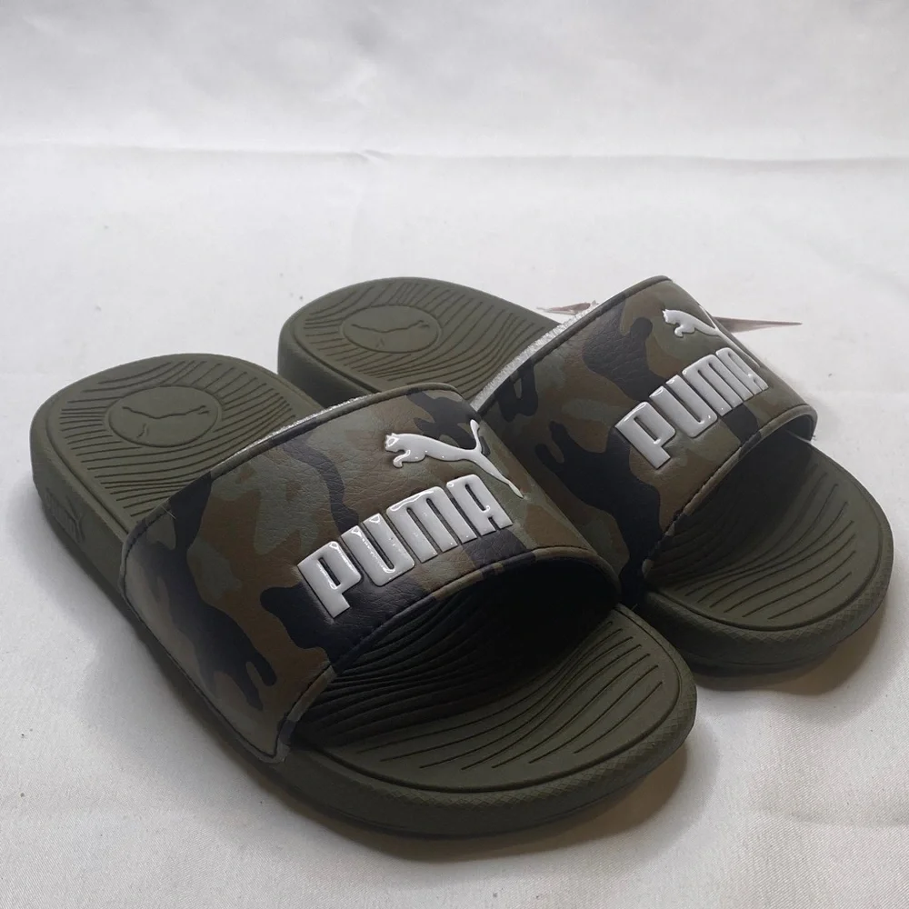 Puma Kids Green Camo‎ Slide Sandals